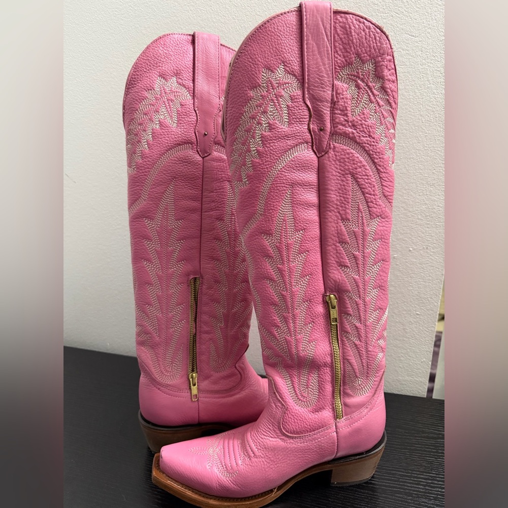 Rock’em Pink Western Cowboy Boots 100% Genuine Leather Made in Mexico - Picture 8 of 8